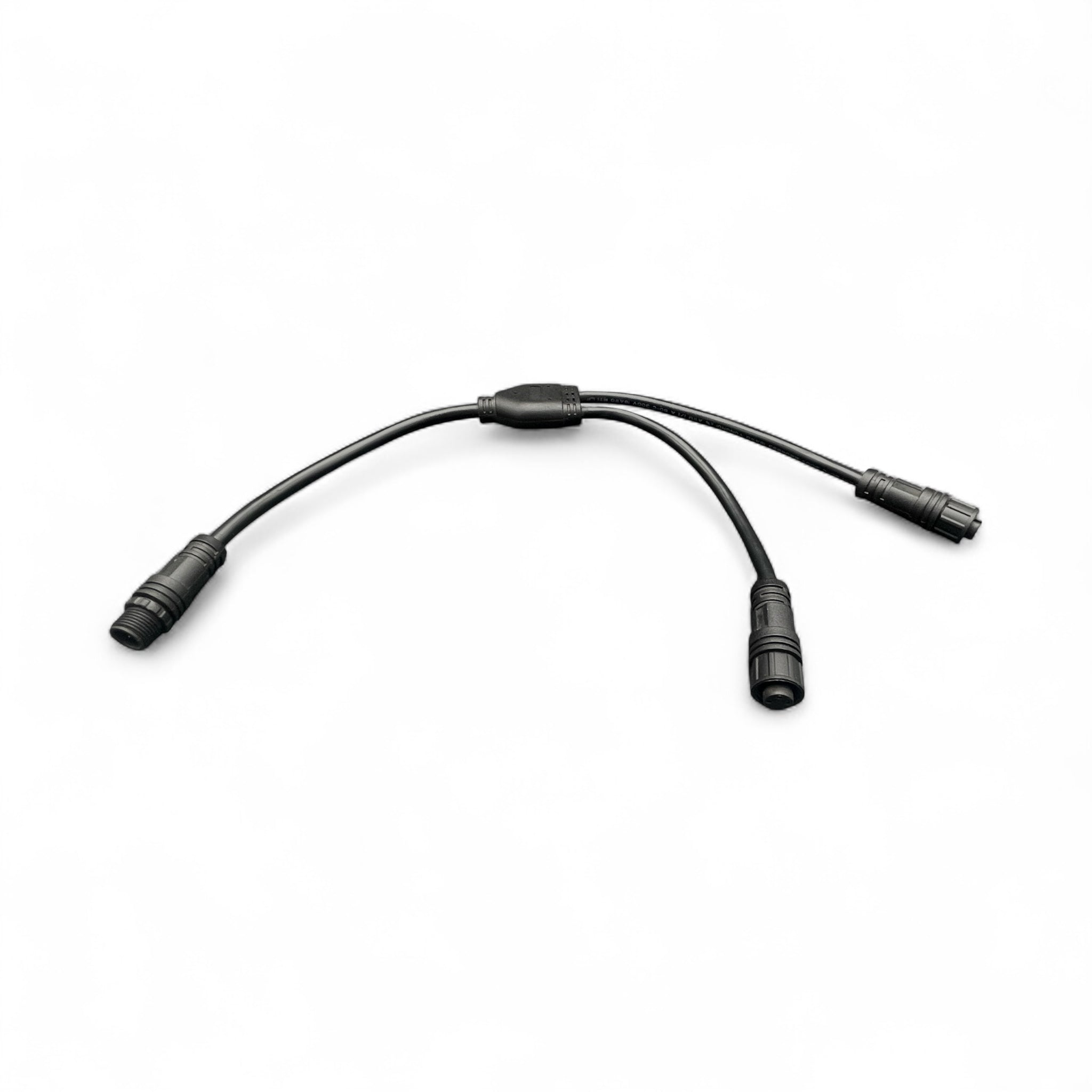 M12 splitter — male 4-pin to two female 3-pin detail