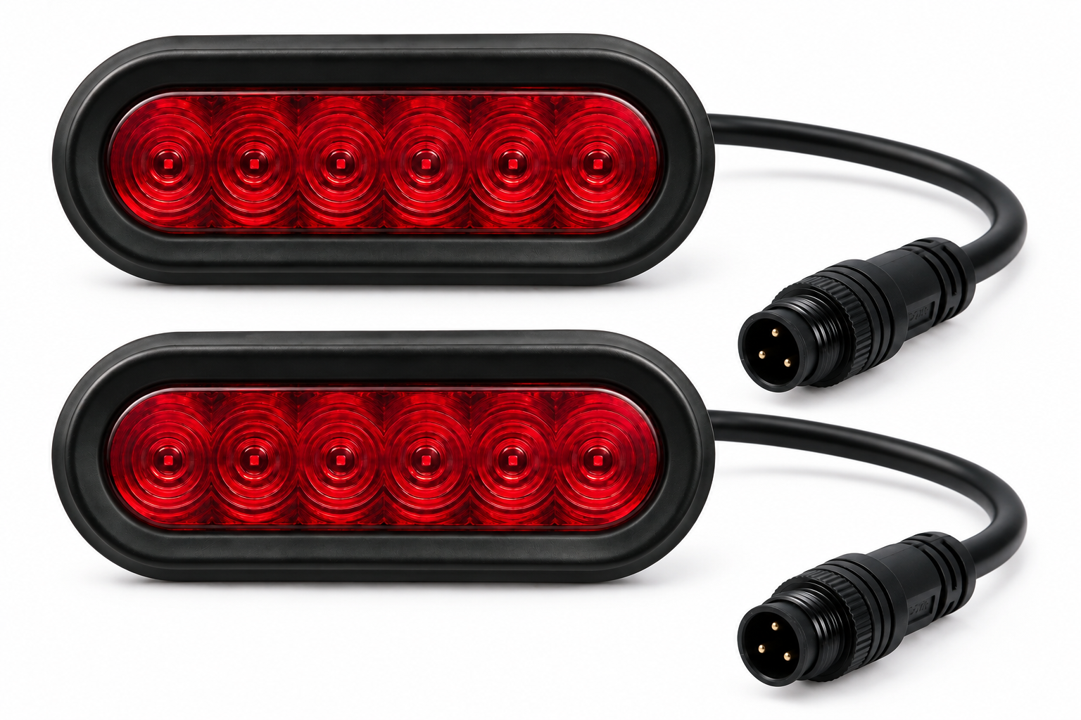 T66 6-inch flush oval tail lights — pair